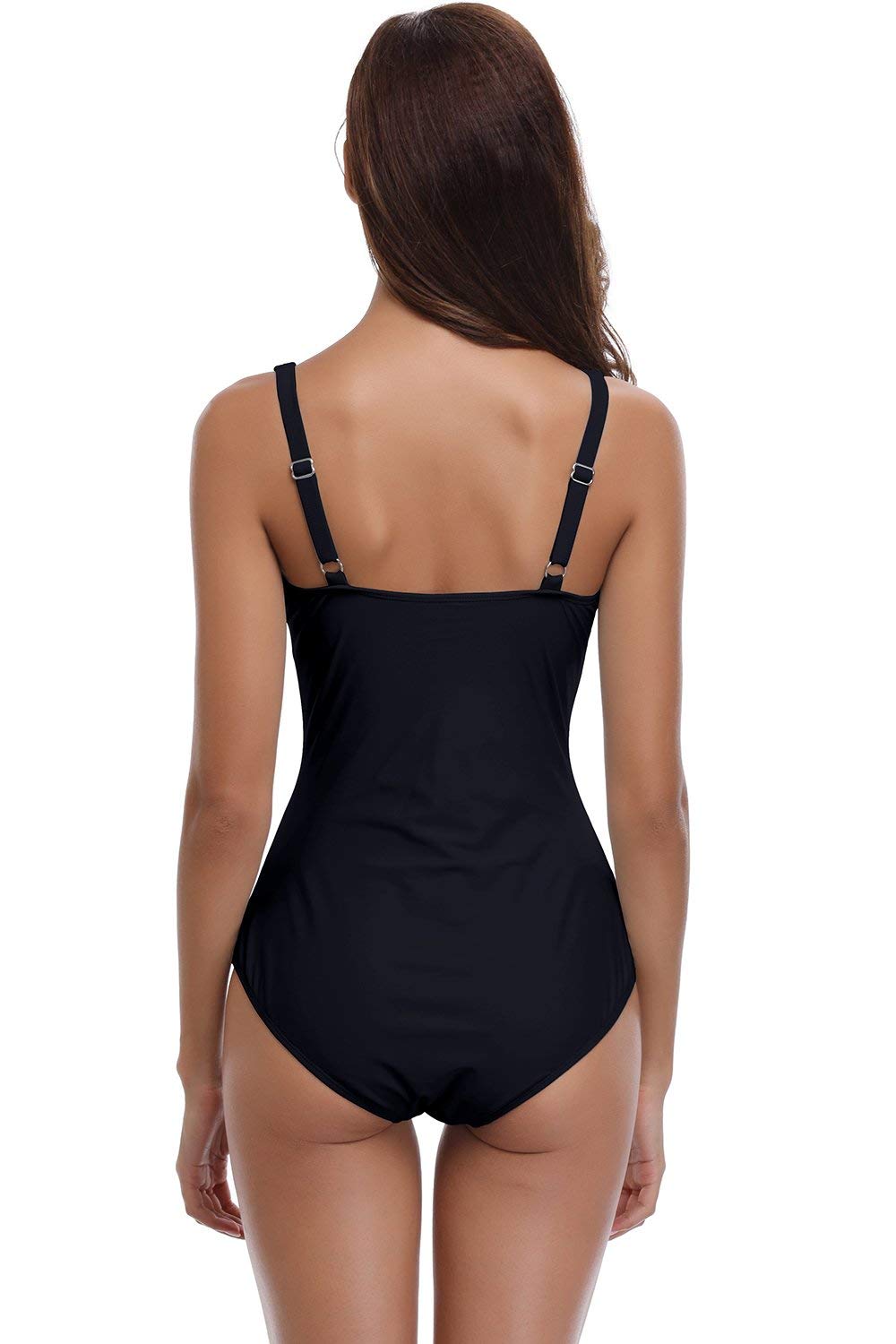 SHEKINI Donna Costumi Interi Push up Crossover Ruched Monokini Costume da Bagno Vintage Shirred One Piece Costume da Bagno