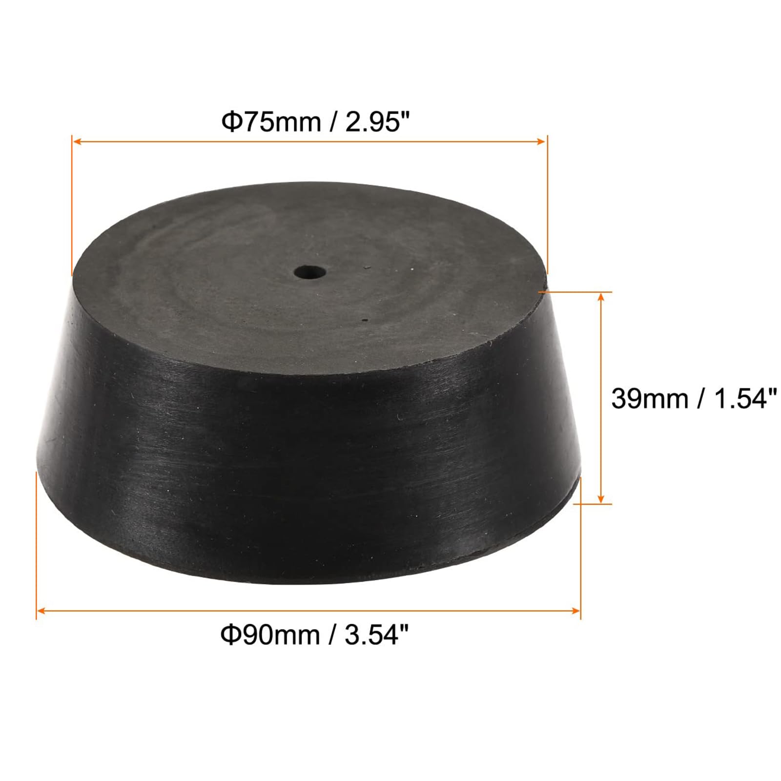 TOP-VIGOR 1Pc Rubber Tapered Plug, 75mm to 90mm Drilled Rubber Stopper,Tapered Lab Seal Silicone Stoppers Lab Plug with Hole Test Tube Bungs for Lab Home Flasks Glass Containers Test Tube, Black - Image 2