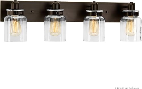 Miniatura 7 de Urban Ambiance Lámpara de tocador de baño moderna de lujo, tamaño grande 8.625 pulgadas de alto x 30.25 pulgadas de ancho, con elementos de estilo