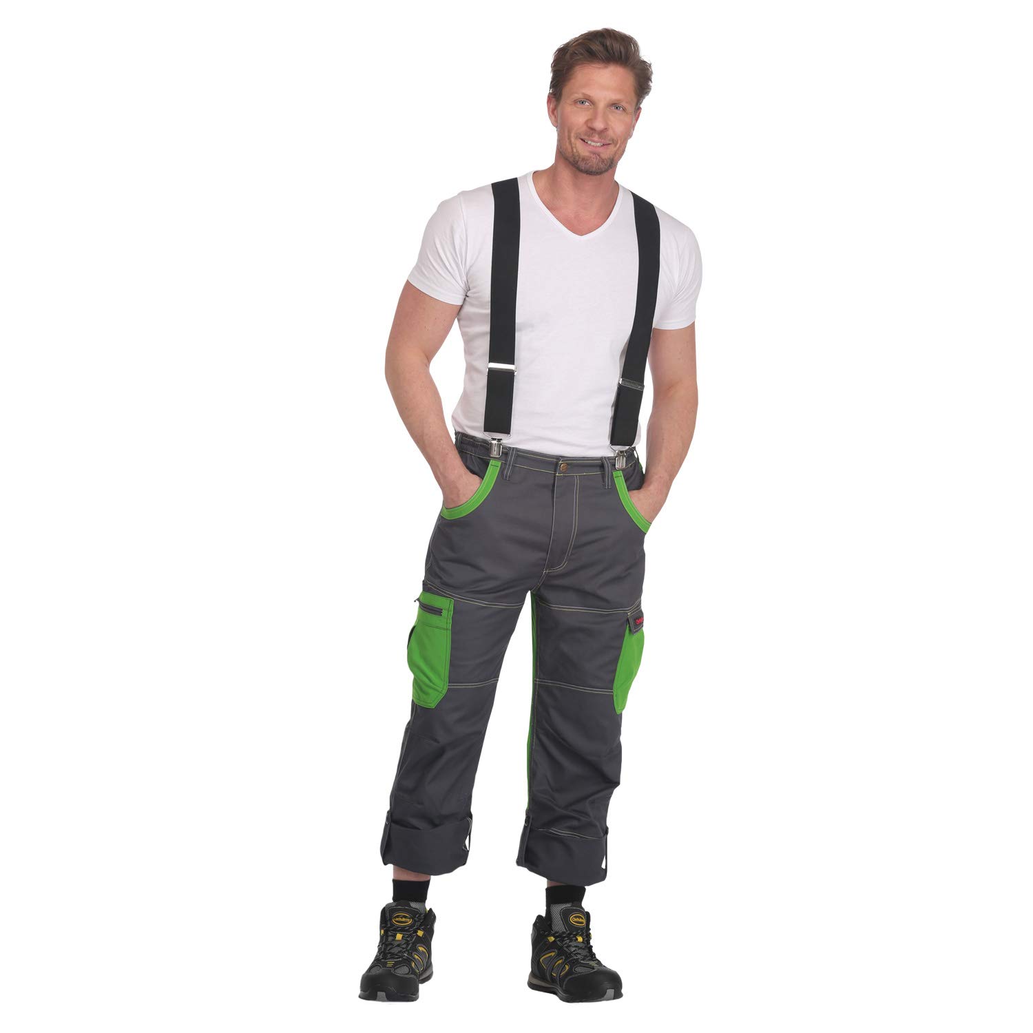 Arbeitshose grau/grün - Bundhose für Handwerker