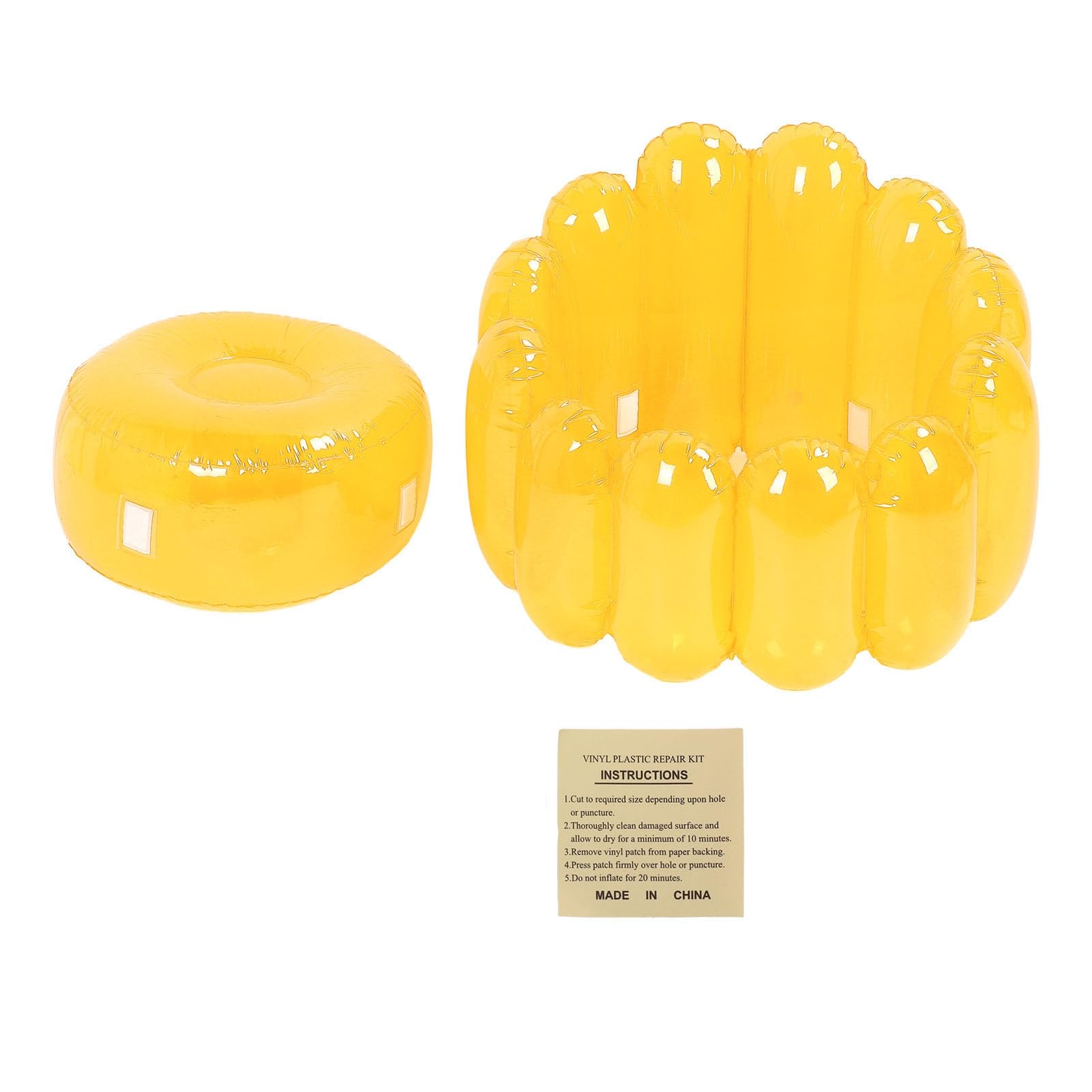 Chaise gonflable élégante jaune Omabeta décoration salon design