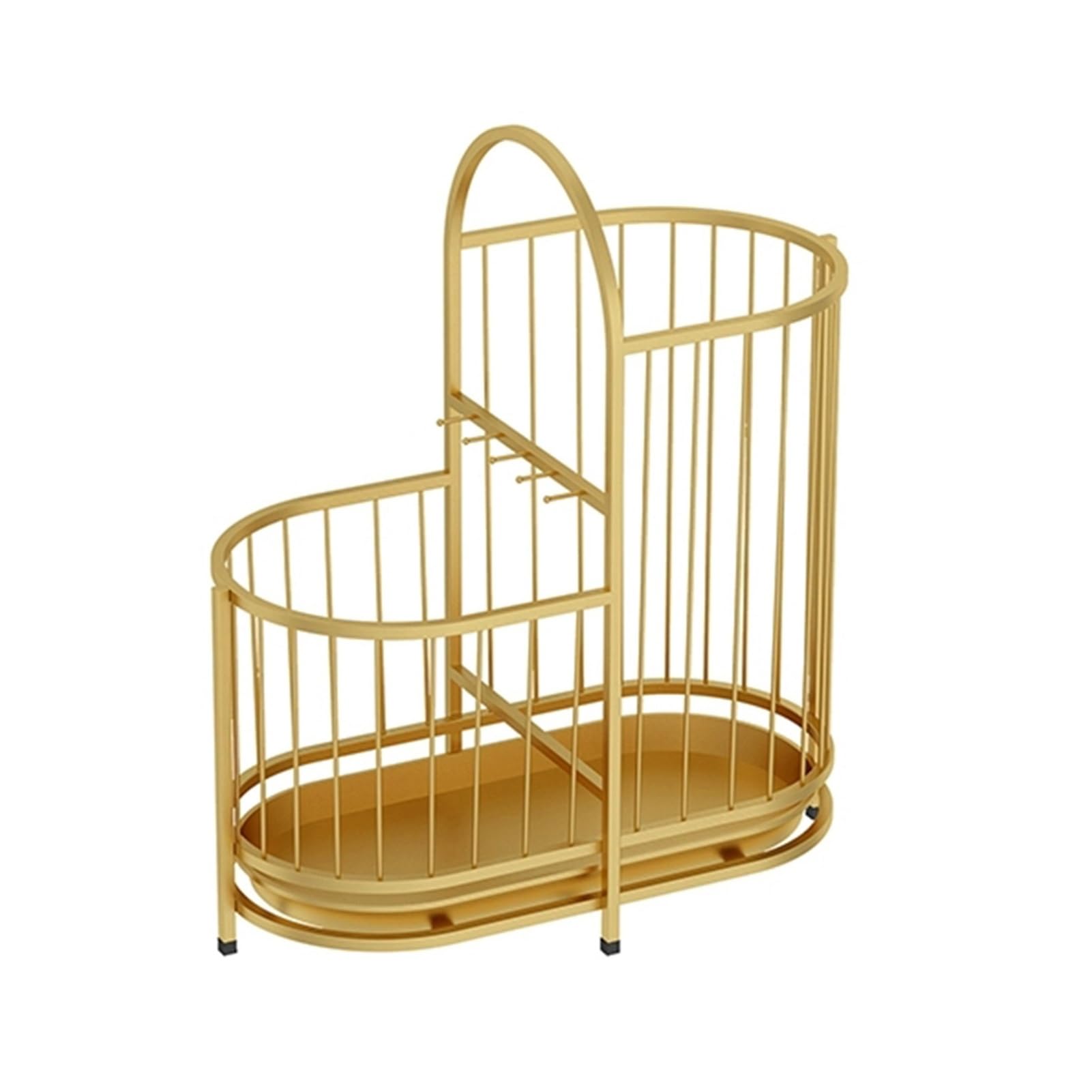 Umbrella Stand for Entrance, Umbrella Storage Organizer with Removable Drip Tray, Stand for Iron Canes, for Home, Office, Hotel and Store (Gold, 32 x 22 x 50 cm)