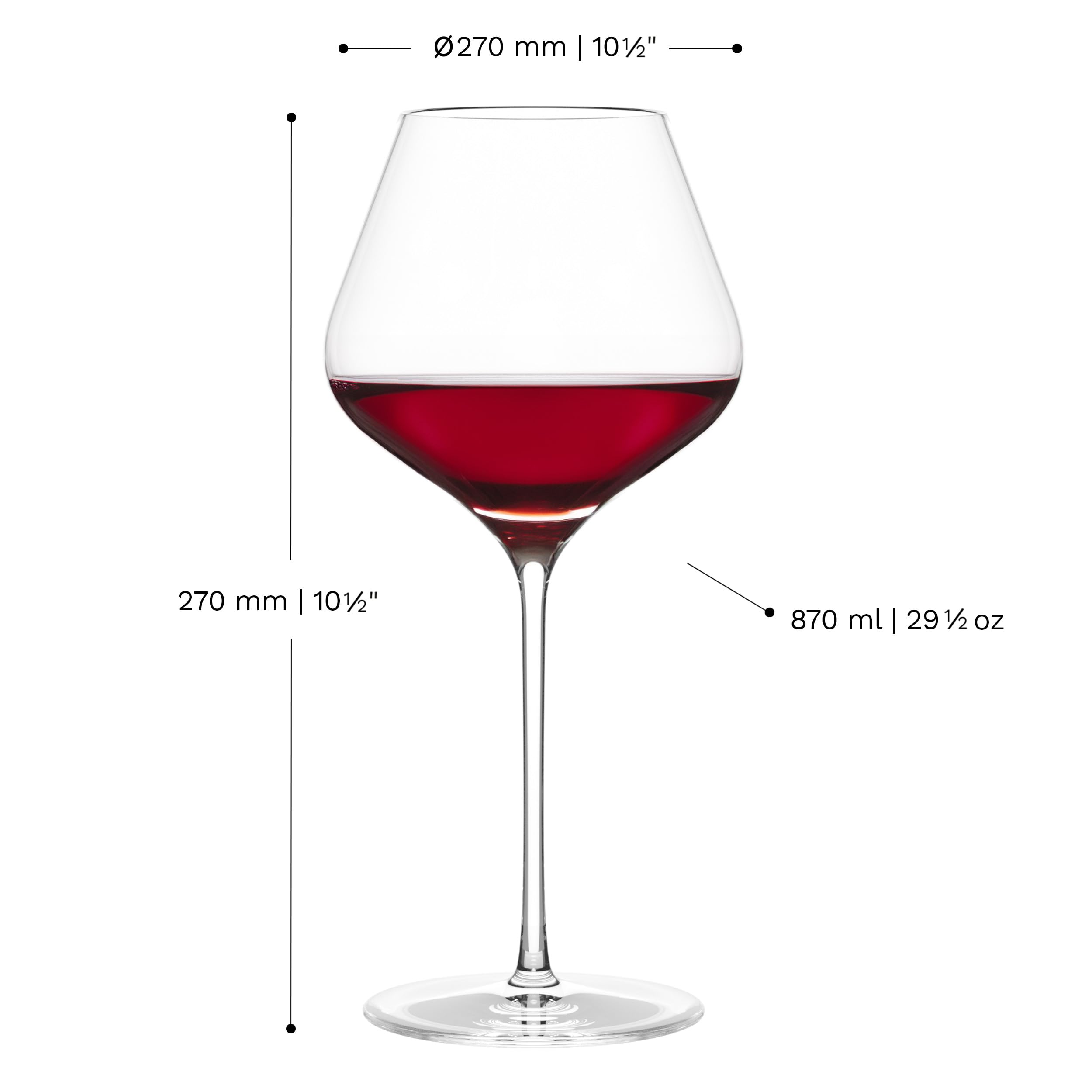 Stölzle Lausitz Q1 Grand Cru Burgundergläser Rotweingläser 870 ml, 6er-Set | Handgefertigte Grand-Cru-Burgundergläser für Burgunder, aus bleifreiem Kristallglas, stoßfest & spülmaschinengeeignet