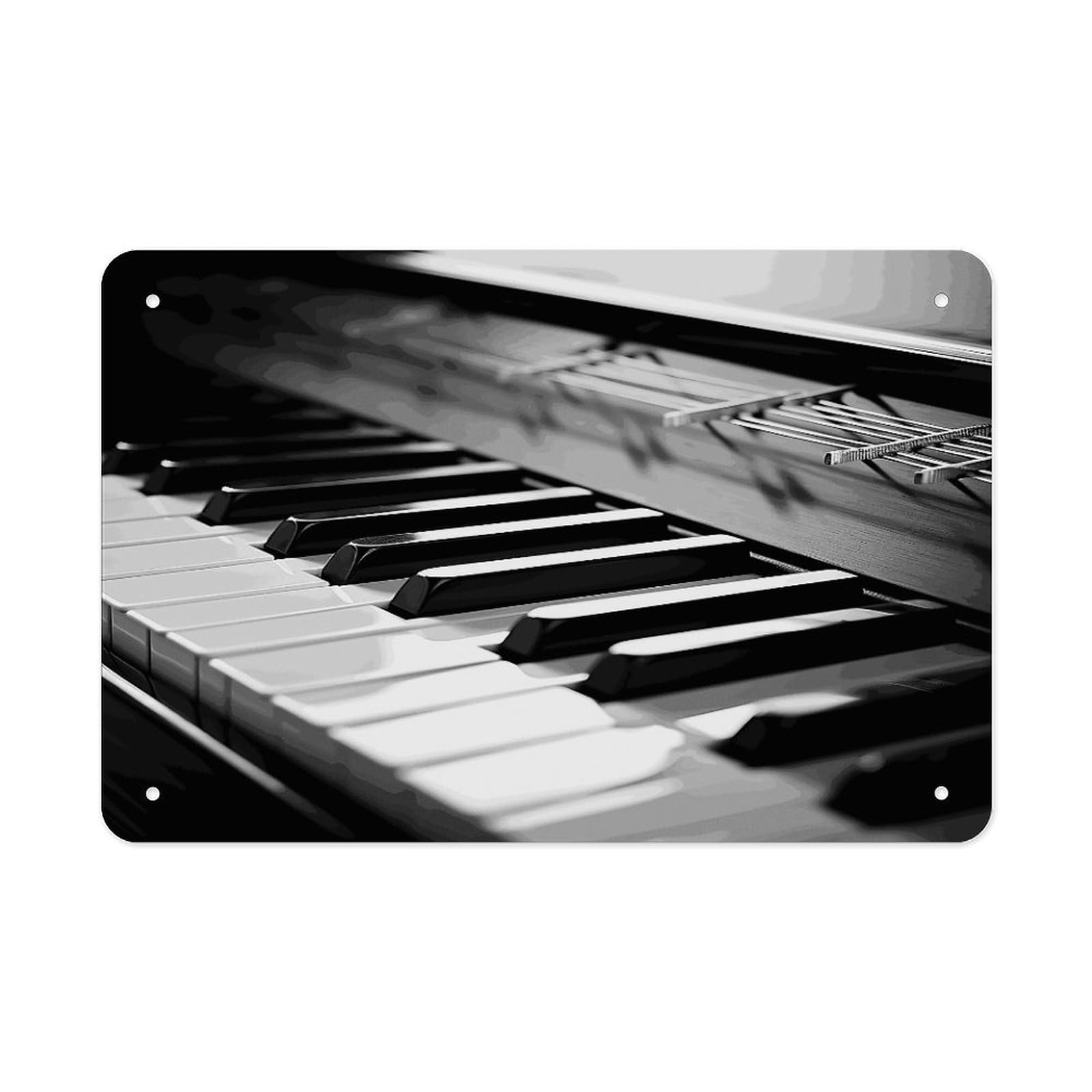 Fekiloot Style Piano Image Metal Signs Wall Art Tin Sign