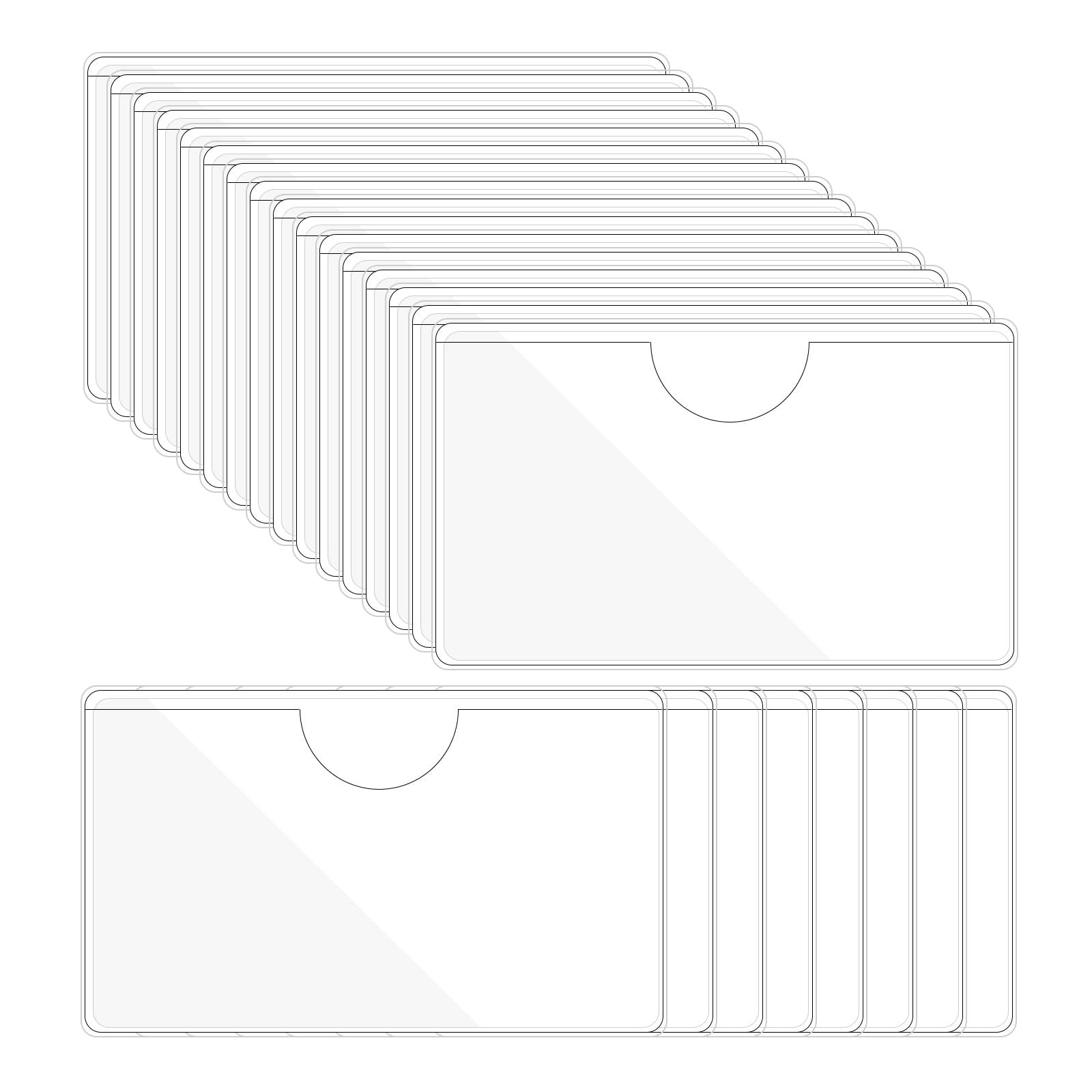 PATIKIL 2.4x3.9" Adhesive Index Card Pockets with Top Open for Loading, 24Pcs Plastic Label Holders for Organizing and Protecting Business Card Library Card Storage Bins Photo, Clear