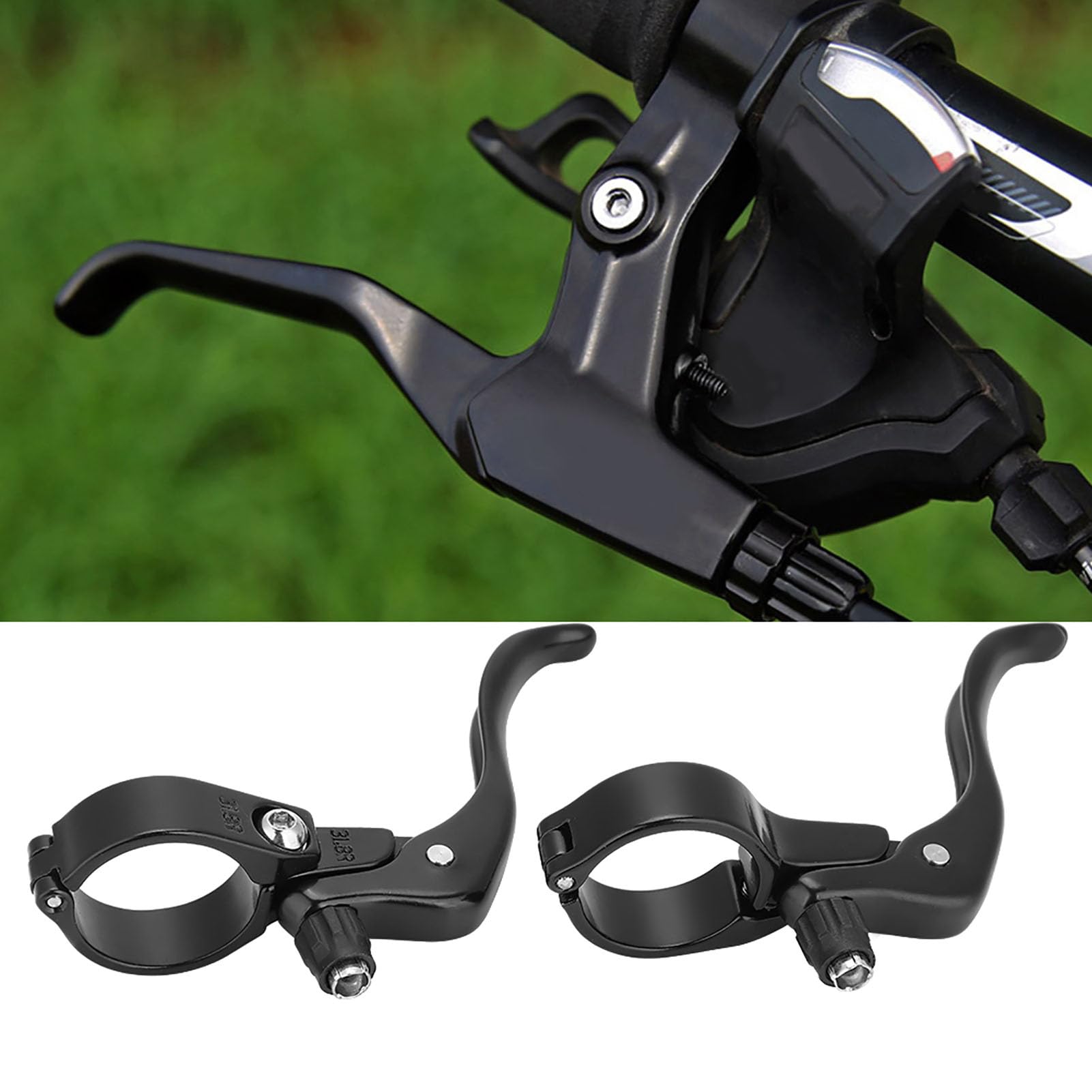 Denash Leva Freno da 31,8 Mm Leva Freno Bicicletta, Leve Freno Mano Sinistra Destra Manubrio Freno Bicicletta, Manubrio da 31,8 Mm per Bici da Strada (BLACK)