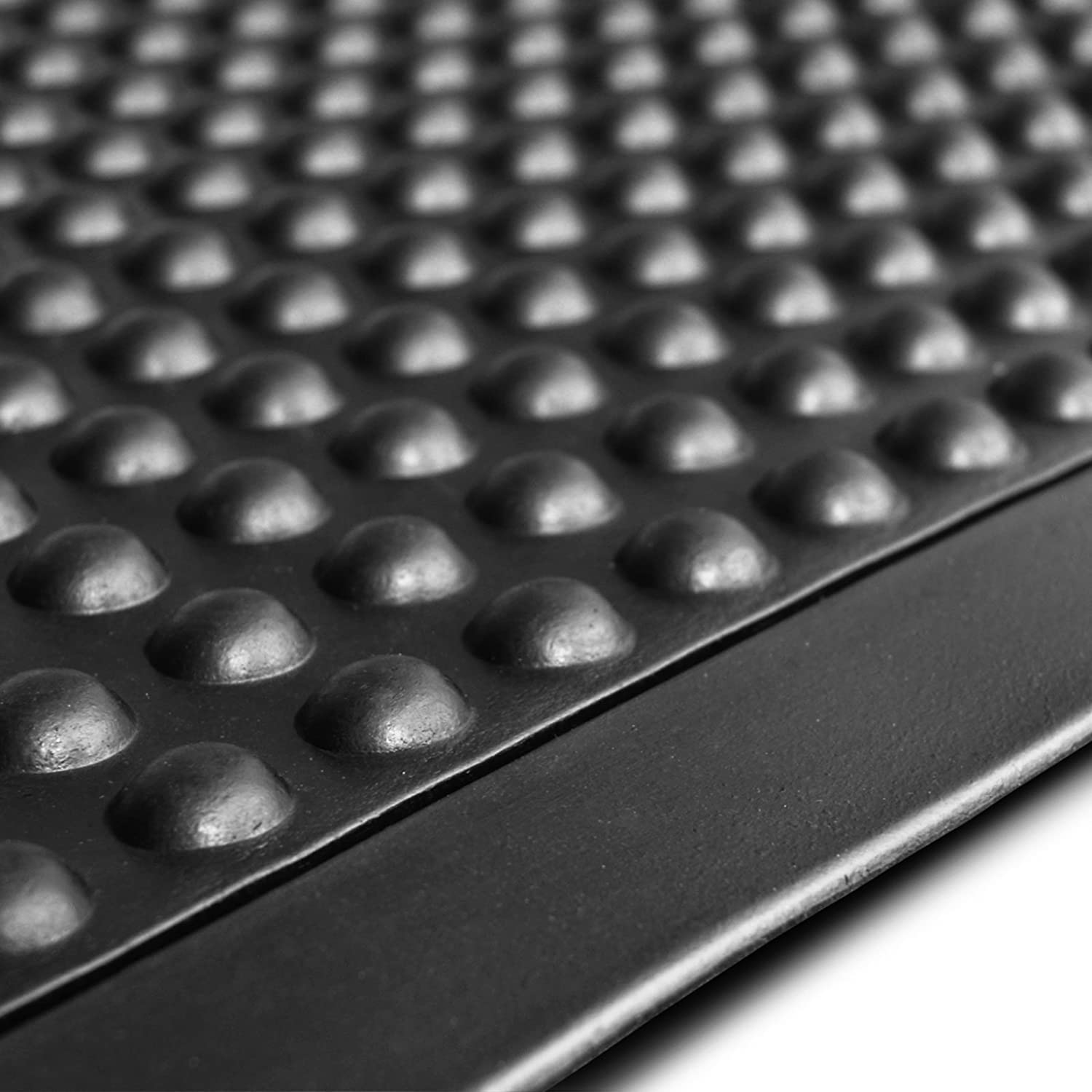 Alfombrilla de trabajo Bubble | versátil esterilla de goma natural con puntos para interior y exterior | Alfombrilla de goma con estructura granulada en muchos tamaños (90 x 100 cm, negro)