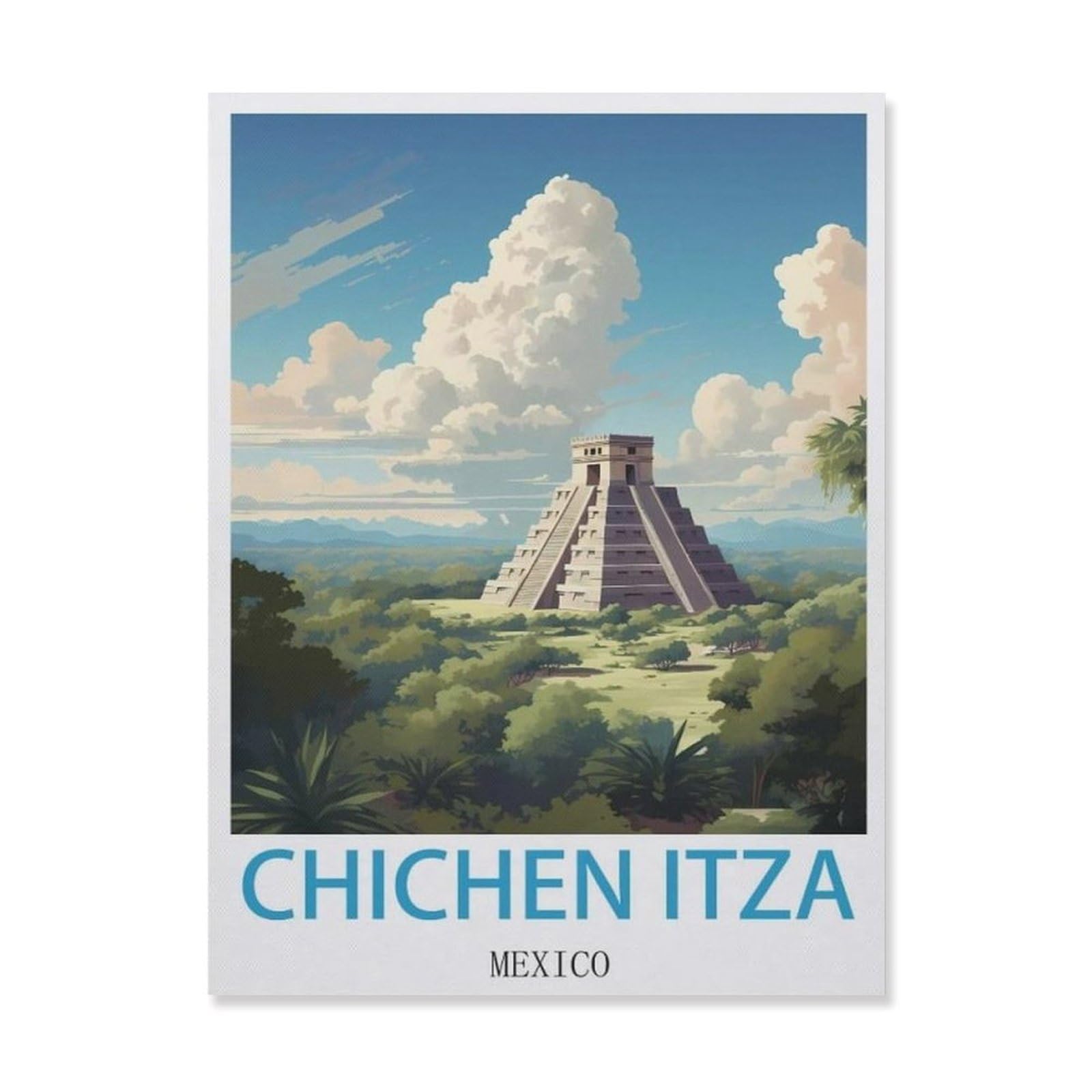Vintage Art Metal Signs Funny Sign，Chichen Itza Mexico(15x30cm）
