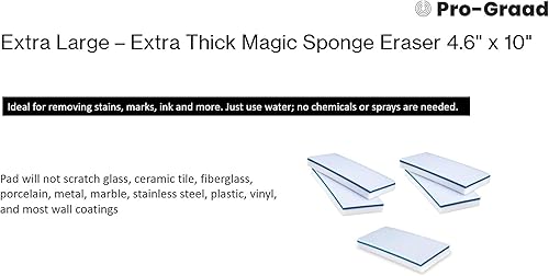 Miniatura 5 de Eraser - Paquete de 20 almohadillas de limpieza de piso de 4.5 x 10 x 1 pulgadas, esponjas de borrado de melamina duraderas para azulejos de suelo