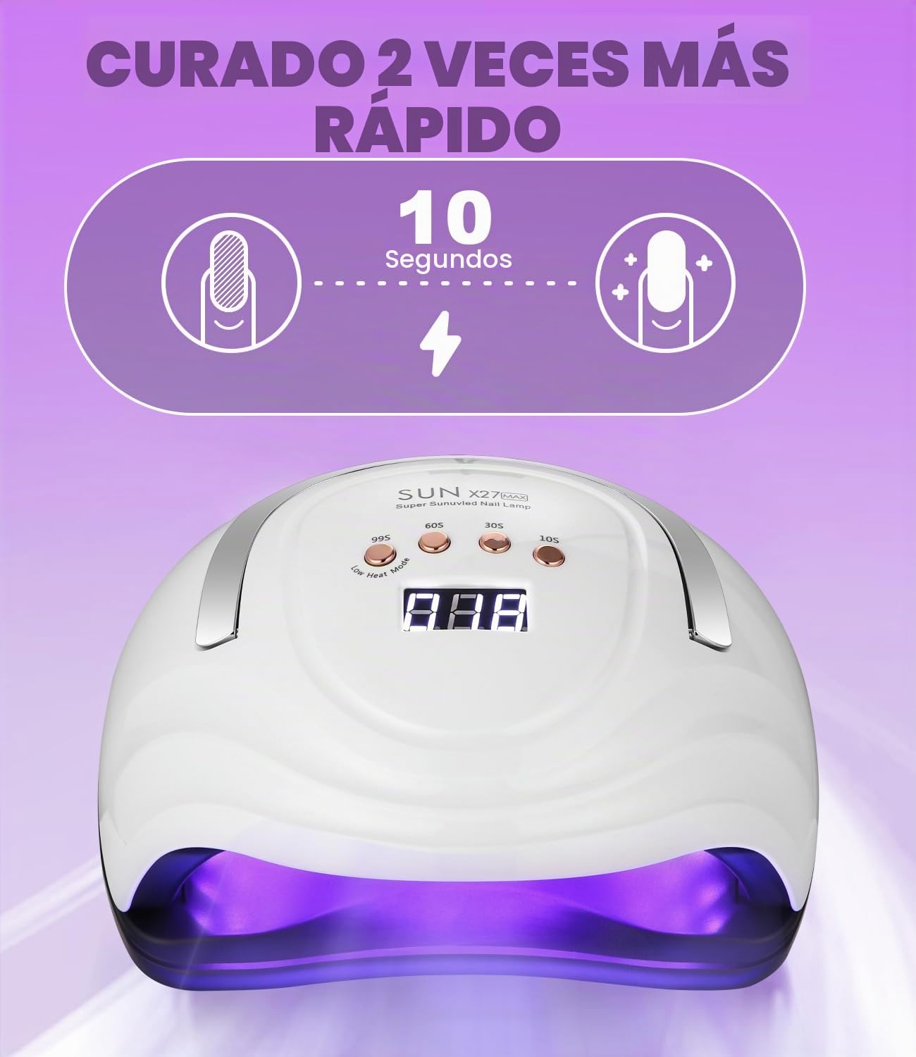 Lámpara de Uñas UV LED Profesional, 380W 81pcs de cuentas LED Curado de Esmalte de Gel Secador de Uñas Rápido, con Función de Temporización para Manicura/Pedicure Nail Art en el Hogar y Salón
