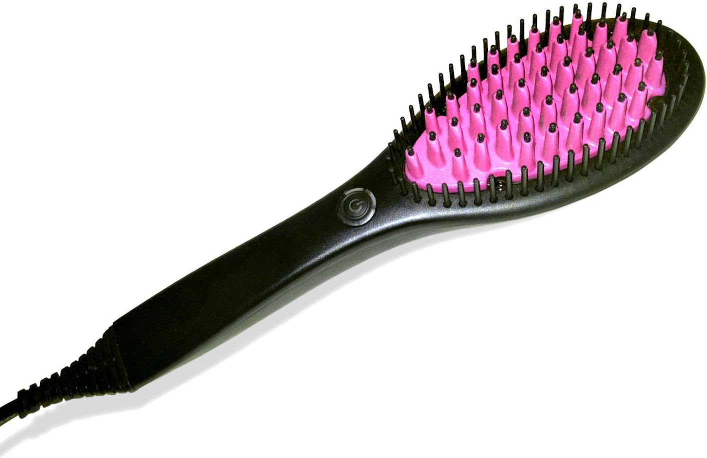 Phoenix Hair Straightener Brush with Heated Ceramic Anti Static Straightening Bristles and US Plug - (Pink)