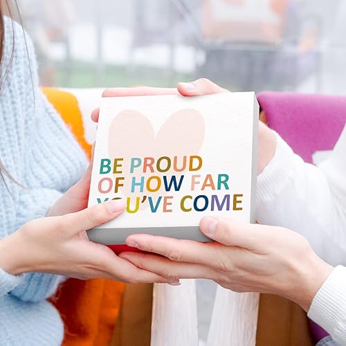 Miniatura 84 de Letrero inspirador con texto en inglés «You Are Worthy of Beautiful Wonderful Magical Things » en bloque de madera, decoración de escritorio