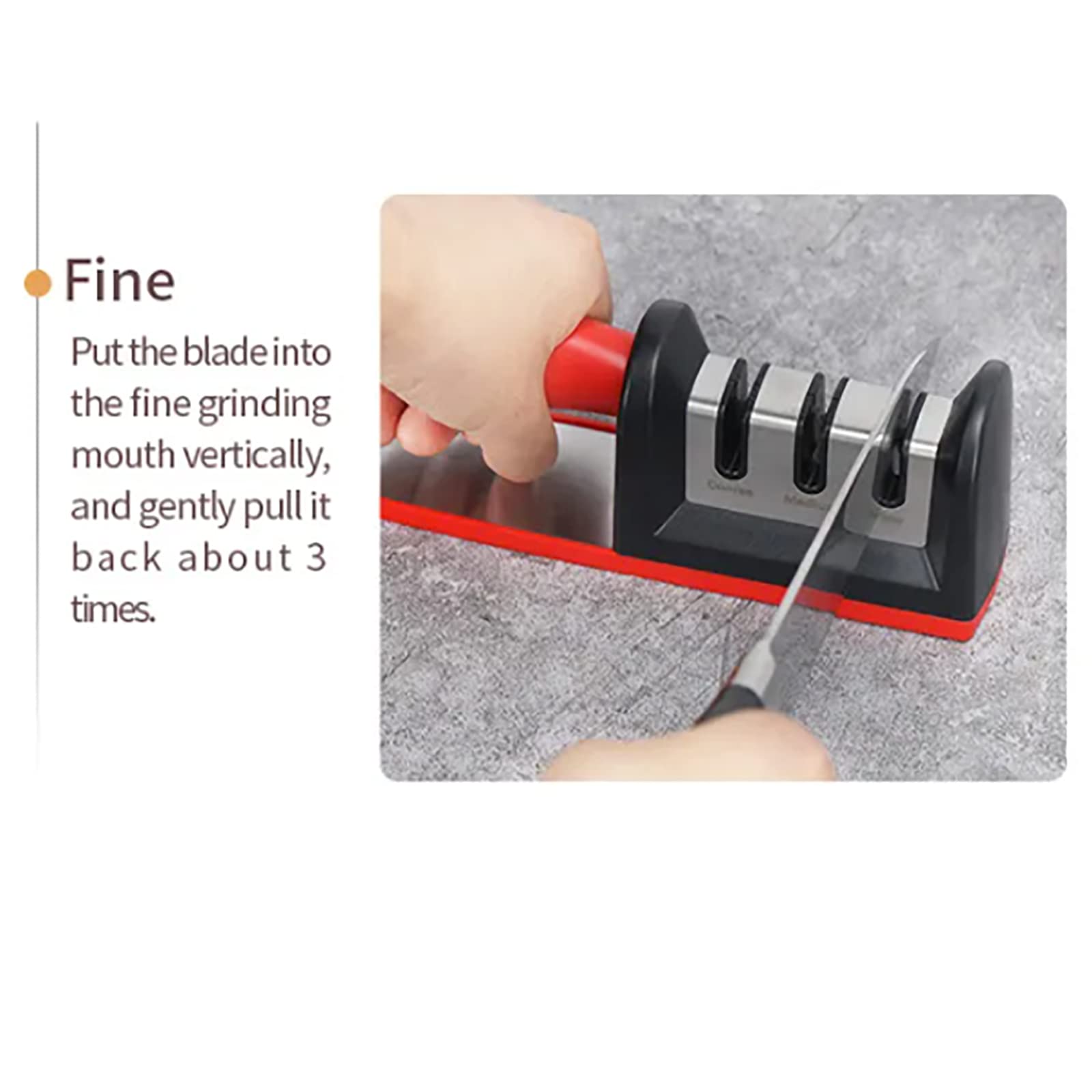 Küchenmesserschärfer, 3-Stufen-Messerschärfer Mit Rutschfester Unterlage Und Bequemem Griff, Ergonomisches Design Und Schnell Und Effektiv, Einfach Und Sicher Zu Bedienen, Für Küche, Zuhause