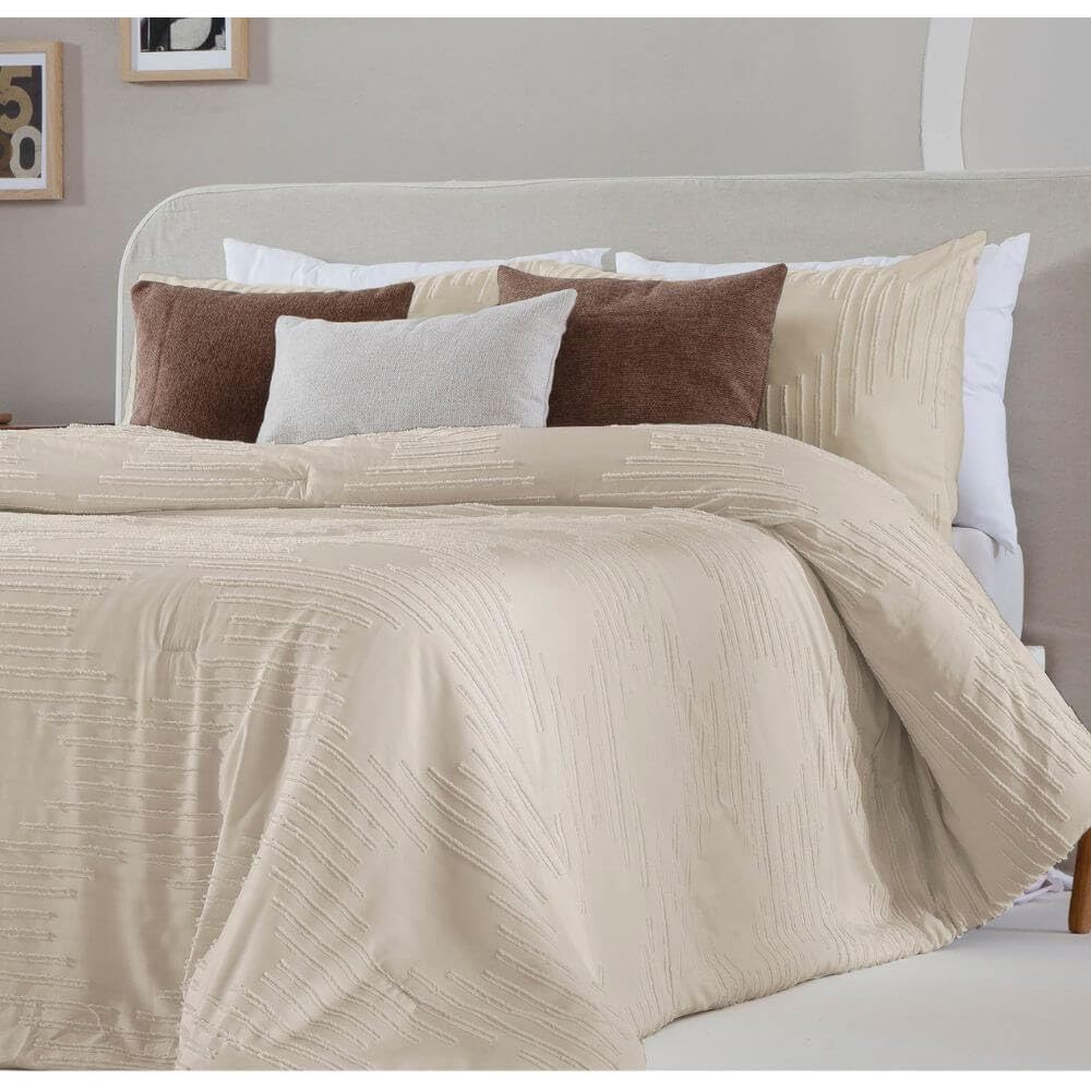 ANTILO TEXTIL Edredón Colcha boutí Charlise Fundeco (Beige, 150 cm)