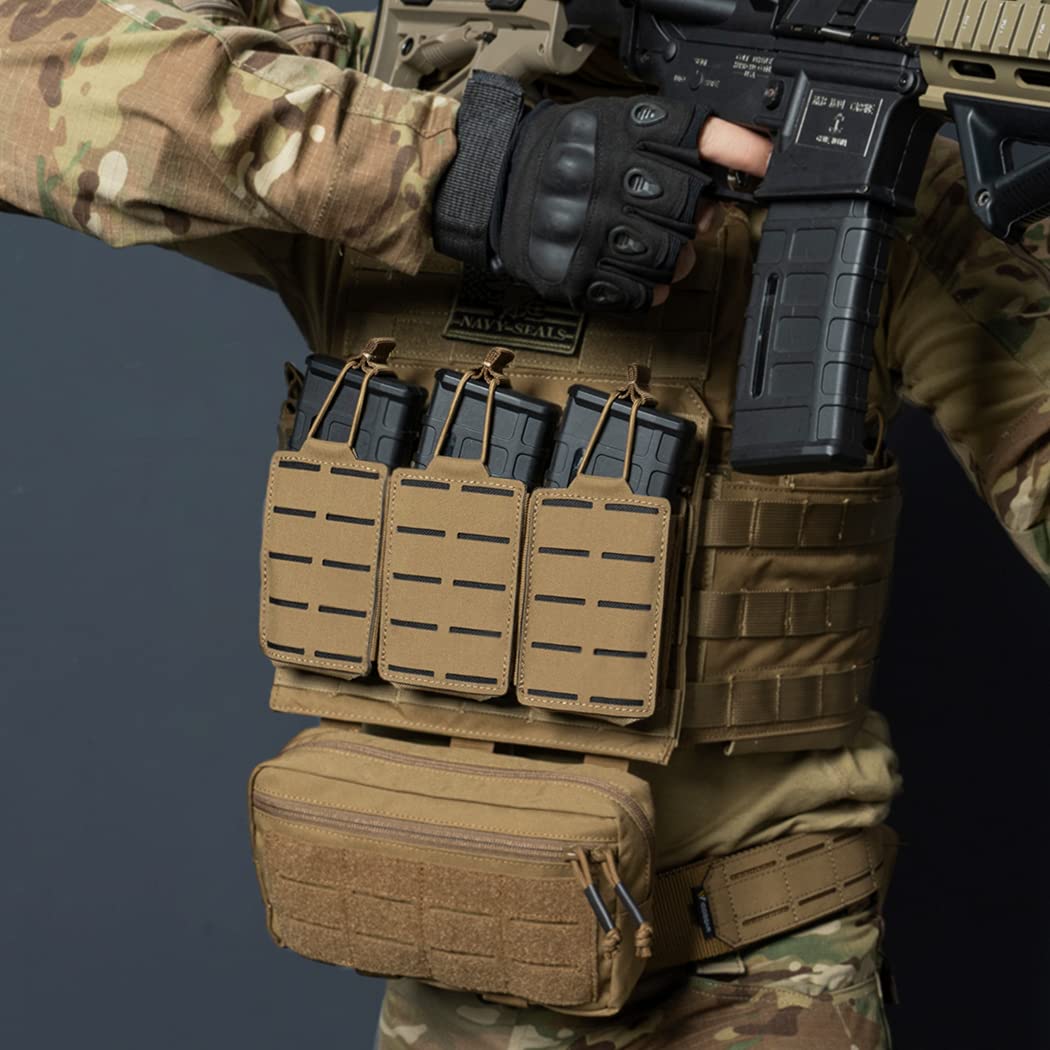 IDOGEAR Sacca Tattico Triple Magazine Tasca Molle Portariviste Caricatore Sacchetto per Riviste per Fucile 5.56 mm Magazines