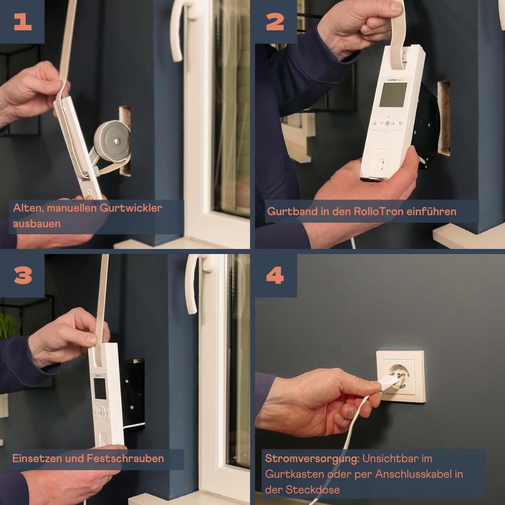 Home Pilot - Power Version | Gurtwickler Premium für schwere Rollläden (bis 60 kg) und großem Gurtkasten - 10172360