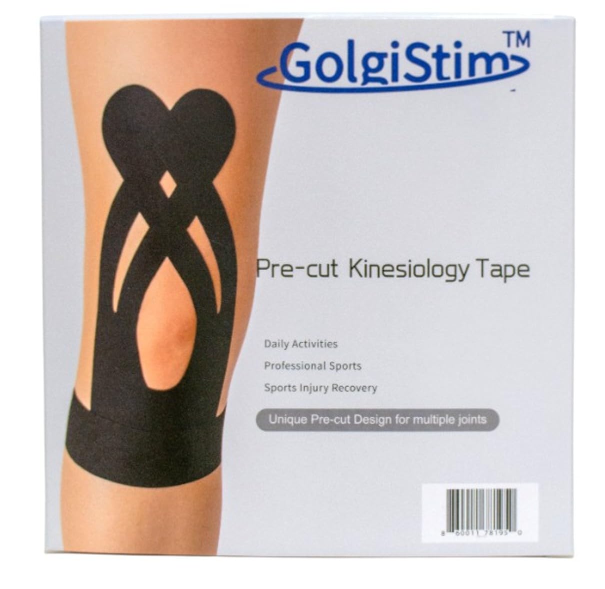 Vorgeschnittenes Kinesiologie-Tape (20 Stück), schwarz, elastisch, wasserdicht, latexfrei, atmungsaktiv, Muskel- und Gelenkunterstützung für Laufen, Sport und Erholung.