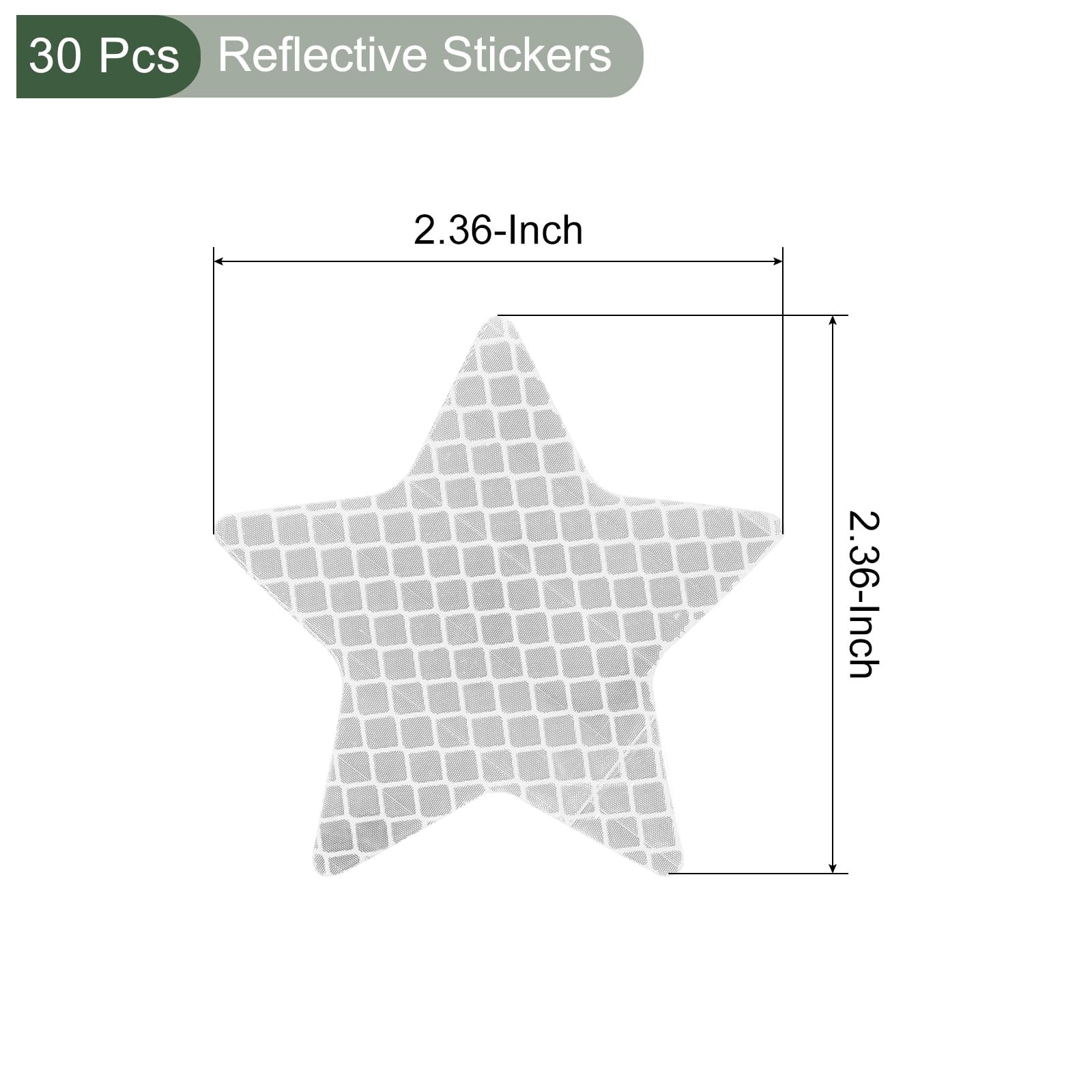 YOKIVE 30 Pcs Reflective Stickers, Waterproof Warning Star Shape Tape Reflectors, Great for Outdoor Traffic, Daily Use (White - Image 2