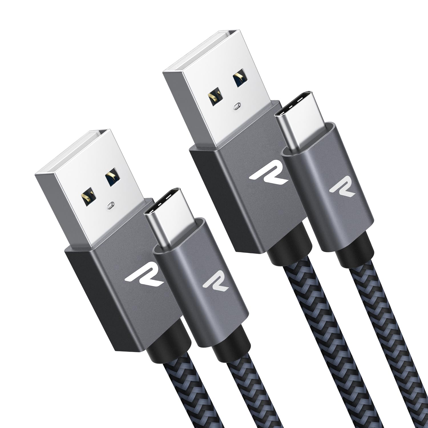 USB C ケーブル【2本セット1m+1m/黒】RAMPOW タイプc ケーブル…