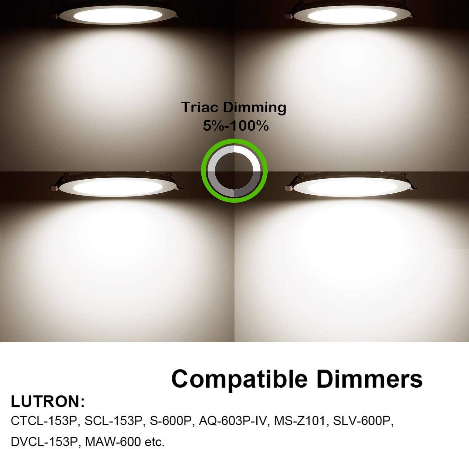 2Packs 12W 6" Ultra-Thin LED Recessed Ceiling Light with Junction Box, 480lm, Cool White 5000K, CRI80+, ETL Certified Dimmable LED Panel Light for Home, Office, Commercial Lighting
