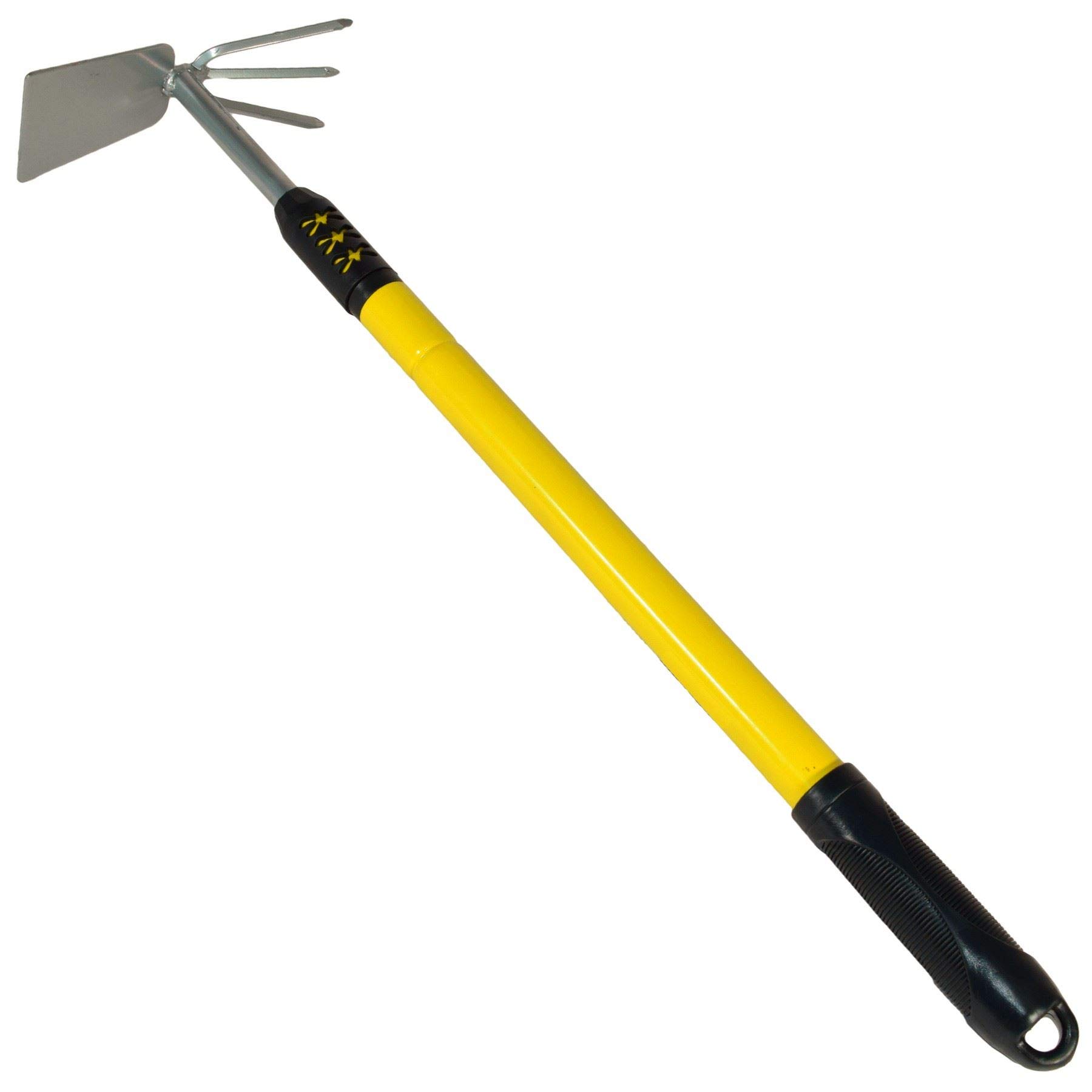AB ToolsGreen Blade Telescopic Extending Garden Cultivator Weeder 62-90cm Double Head Hoe Fork