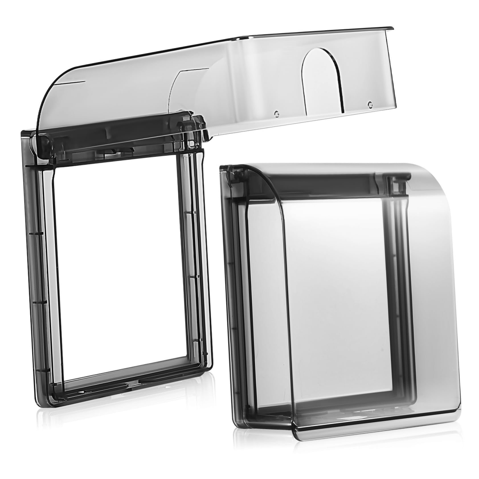 BUTIFULSIC 2 Pcs Socket Waterproof Box Wall Plate Covers Bathroom Socket Cover Outlet Rain Cover Socket Covers Electrical Power Outlet Cover Plug Covers Rain Proof Outlet Cover Black Plastic