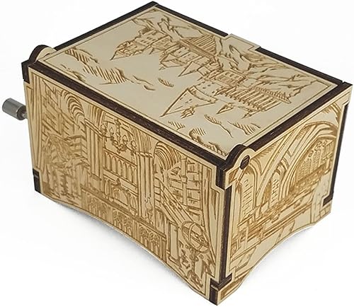 Miniatura 3 de TheLaser'sEdge - Caja musical con el Castillo de Hogwarts, música con el tema de Hedwig, caja de música personalizable grabada con láser