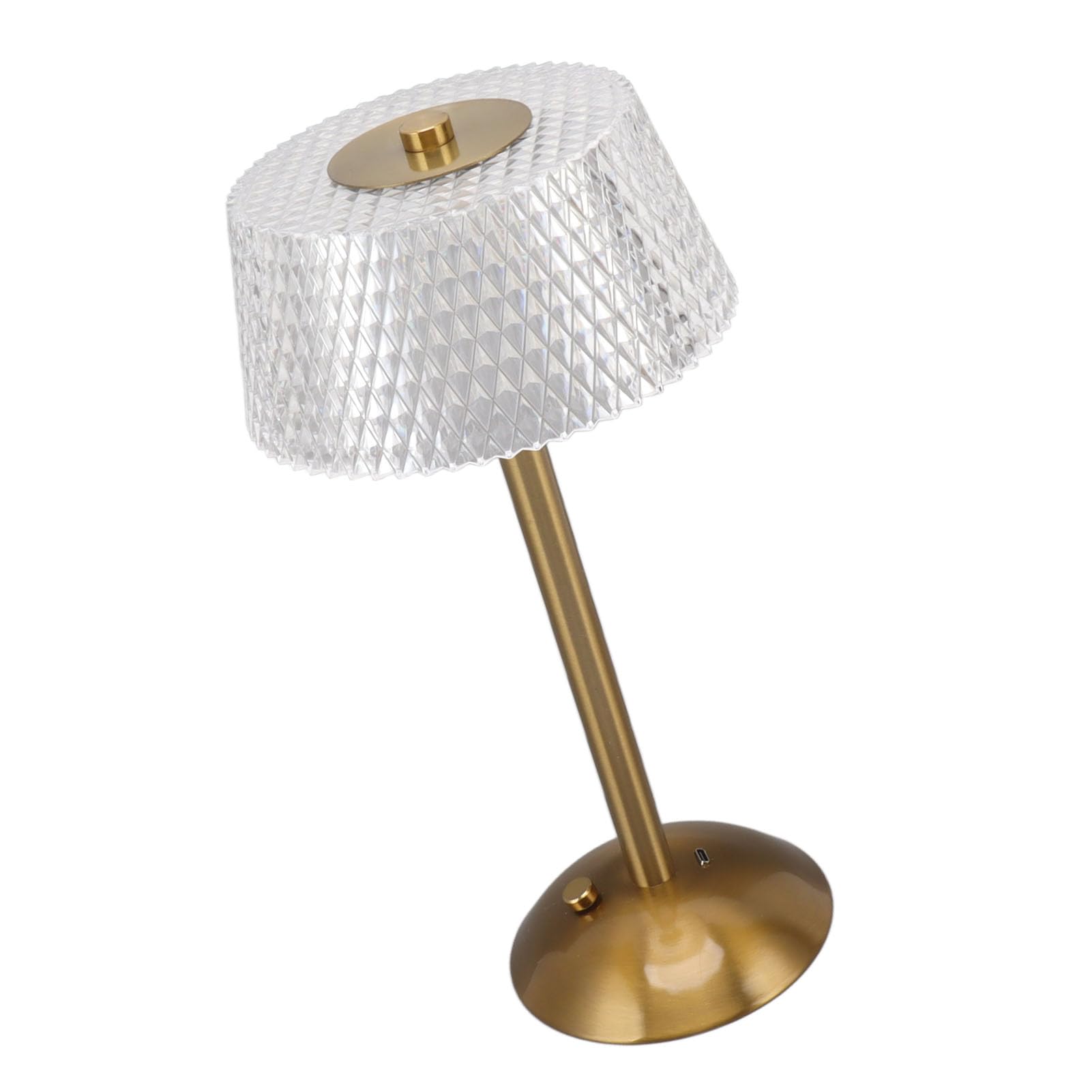 Lampe de table à LED, lampe de table de chevet portable en métal acrylique de 3 couleurs claires pour chambre d'enfant