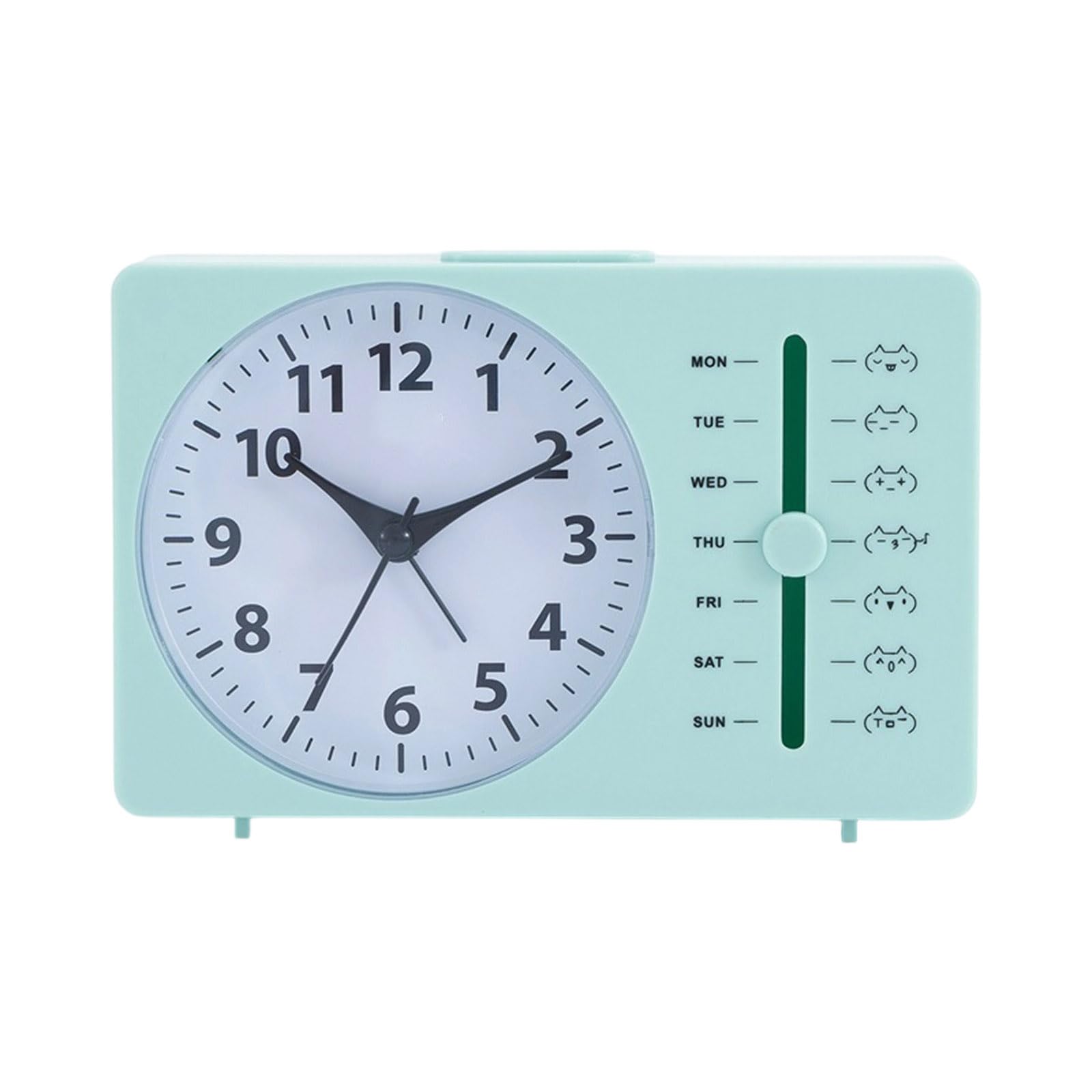 Msioytog Analog Alarm Clock Silents None-Ticking, Battery Operated Clock Desk, Travel or Bedside Clocks for Bathroom Travel Analog Alarm Small