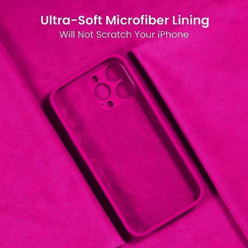 Image of FireNova Designed for iPhone 16 Pro Max Case, Silicone Upgraded [Camera Protection] Phone Case, Soft Anti-Scratch Microfiber Lining Inside, 2024, Hot Pink