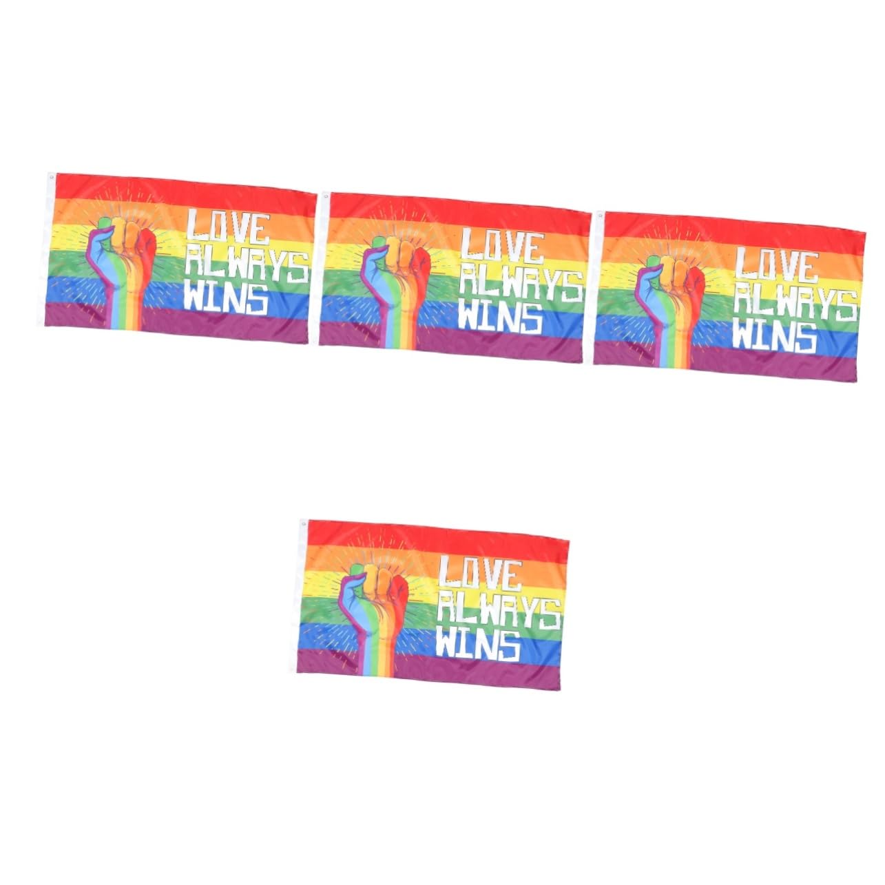 Yardwe 4 Stücke Flagge Von Stolz Lichtbeständig Regenbogen Dekorative Flagge Faust Muster Banner Polyester Garten Decor
