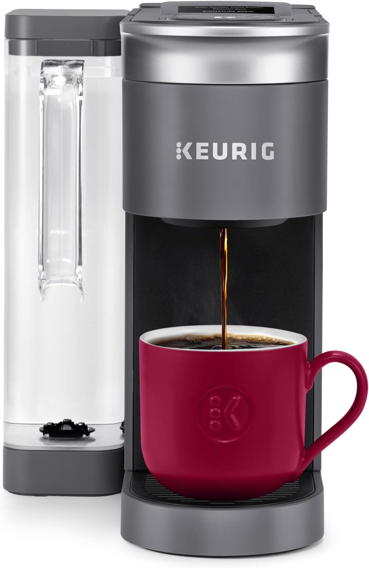 K-Supreme SMART Single Serve Coffee Maker With Wifi Compatibility, 4 Brew Sizes, And 66oz Removable Reservoir, Compatible with Alexa, Gray