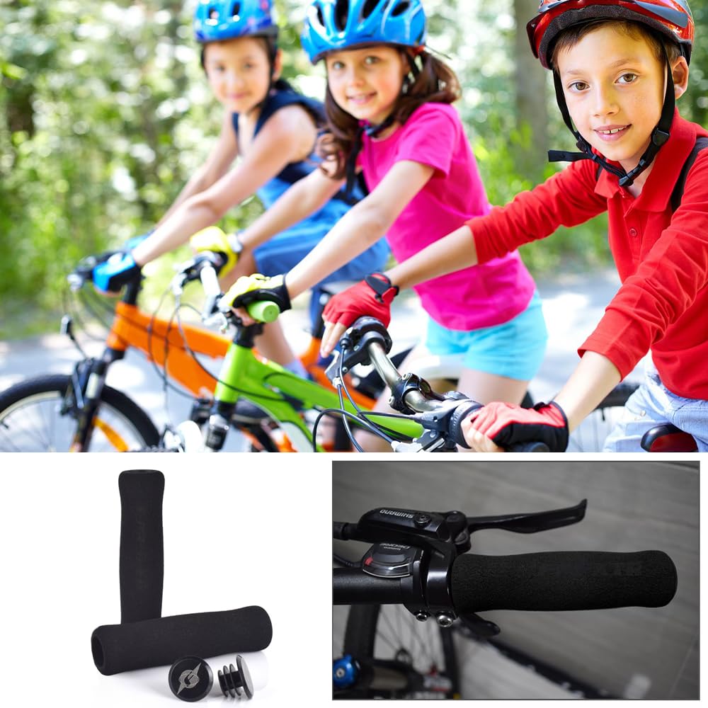 Rhys 2 Pezzi Impugnate Bici impugnature per Bicicletta in Spugna Antiscivolo Universal per Manubrio per Mountain Bike Scooter Elettrico