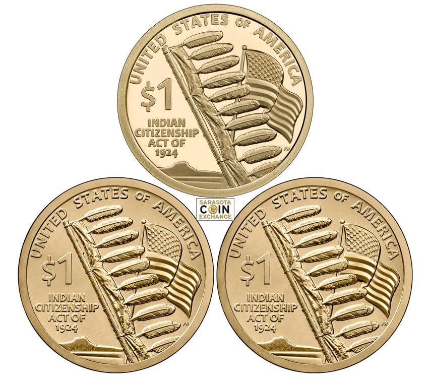 2024 S 2024 S,P,D Native American Dollars Sacagewea 3 Coin Set S Proof and P,D Uncirculated $1 $1 US Mint Proof