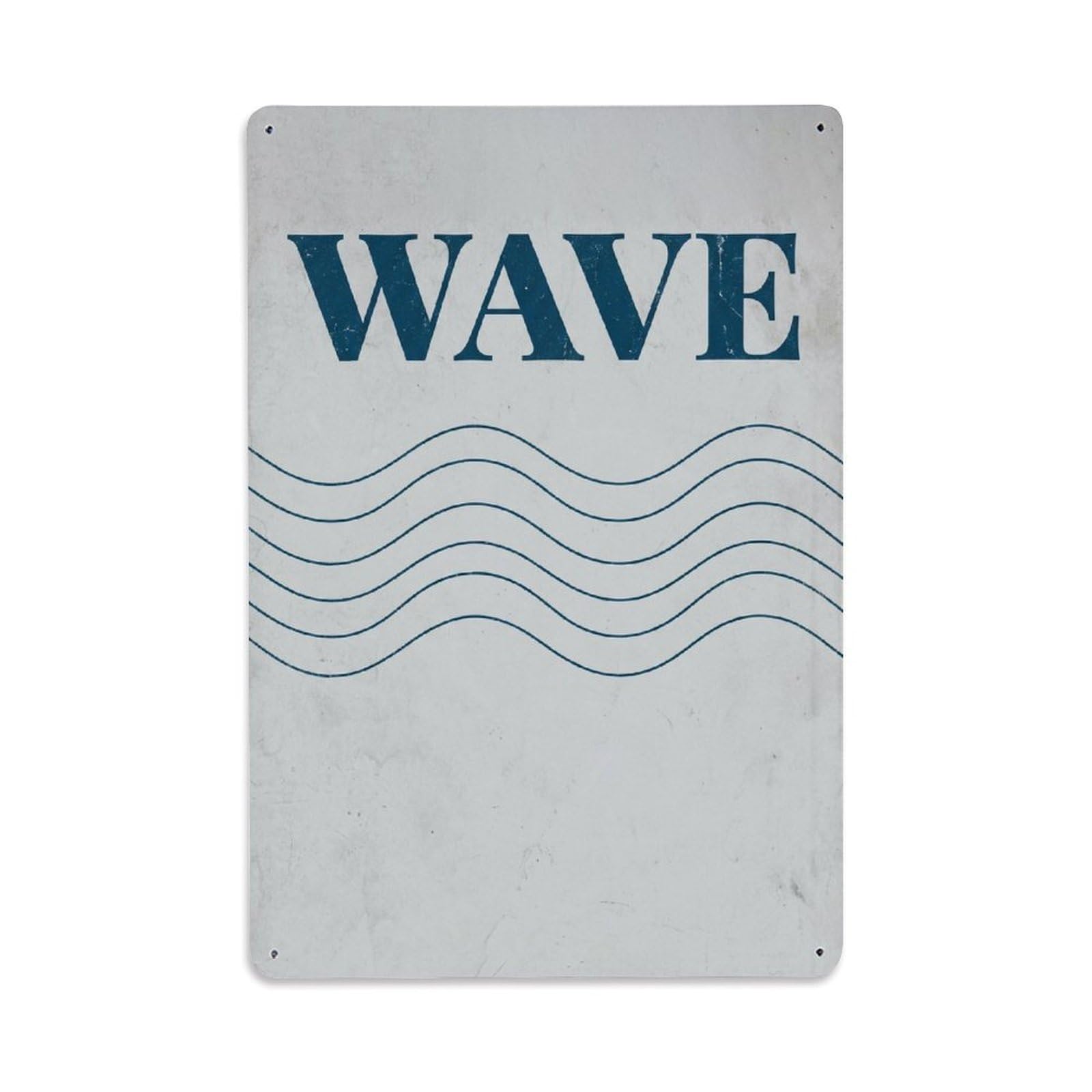 Blue Line Zen Wave Ocean Calm Healing Meditation Serenity Metal Tin Sign Plaque Wall Decor for Cafe, Man Cave, Club Bar, Office, Home Garden Round Metal Poster 8x12Inch