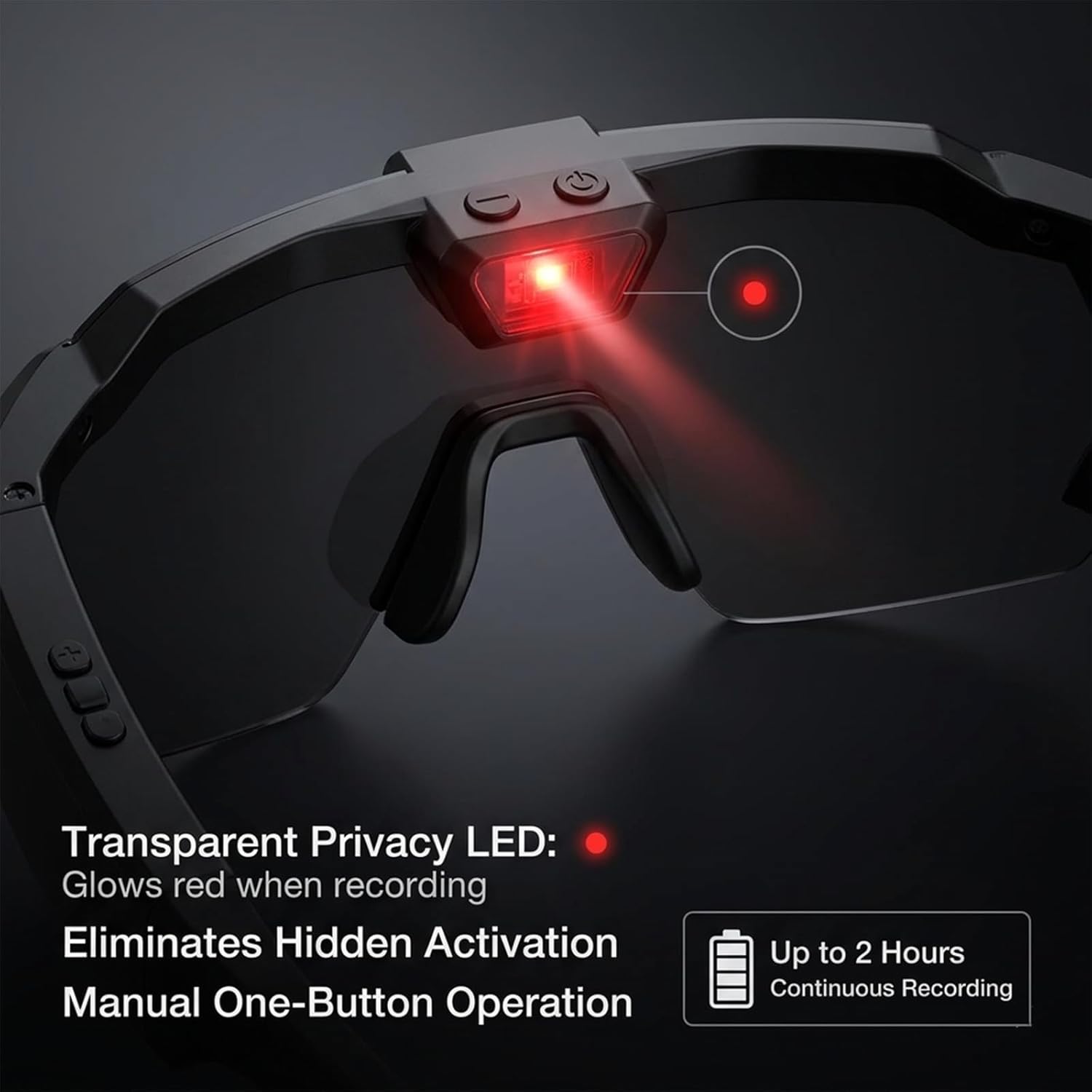 Optiq Frames POV Glasses 4K Smart Camera Sunglasses, POV Video Recording Glasses for Men Women – Wearable Tech Includes SD Card for Baseball, Cycling, Skiing, Running (Black)