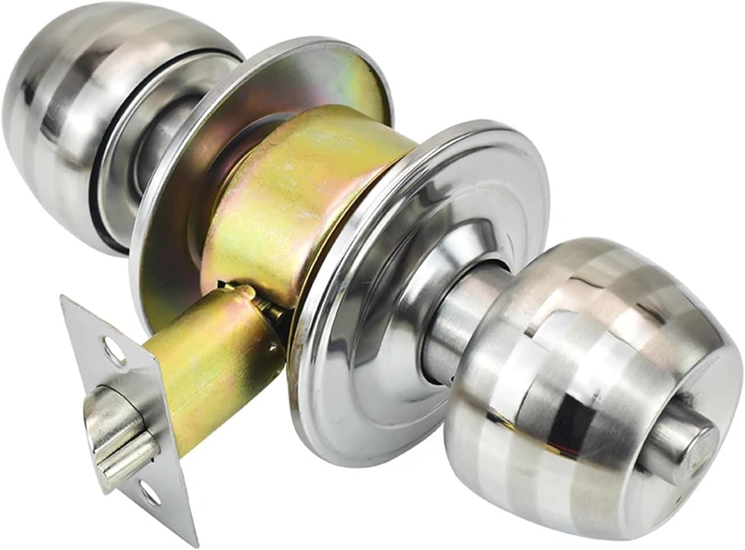 35-50mm Stainless Steel Round Door Knobs Rotation Universal Round Lock Indoor Bedroom Stainless Steel Bathroom Lock 1Pcs(A003 Type_35-50MM)