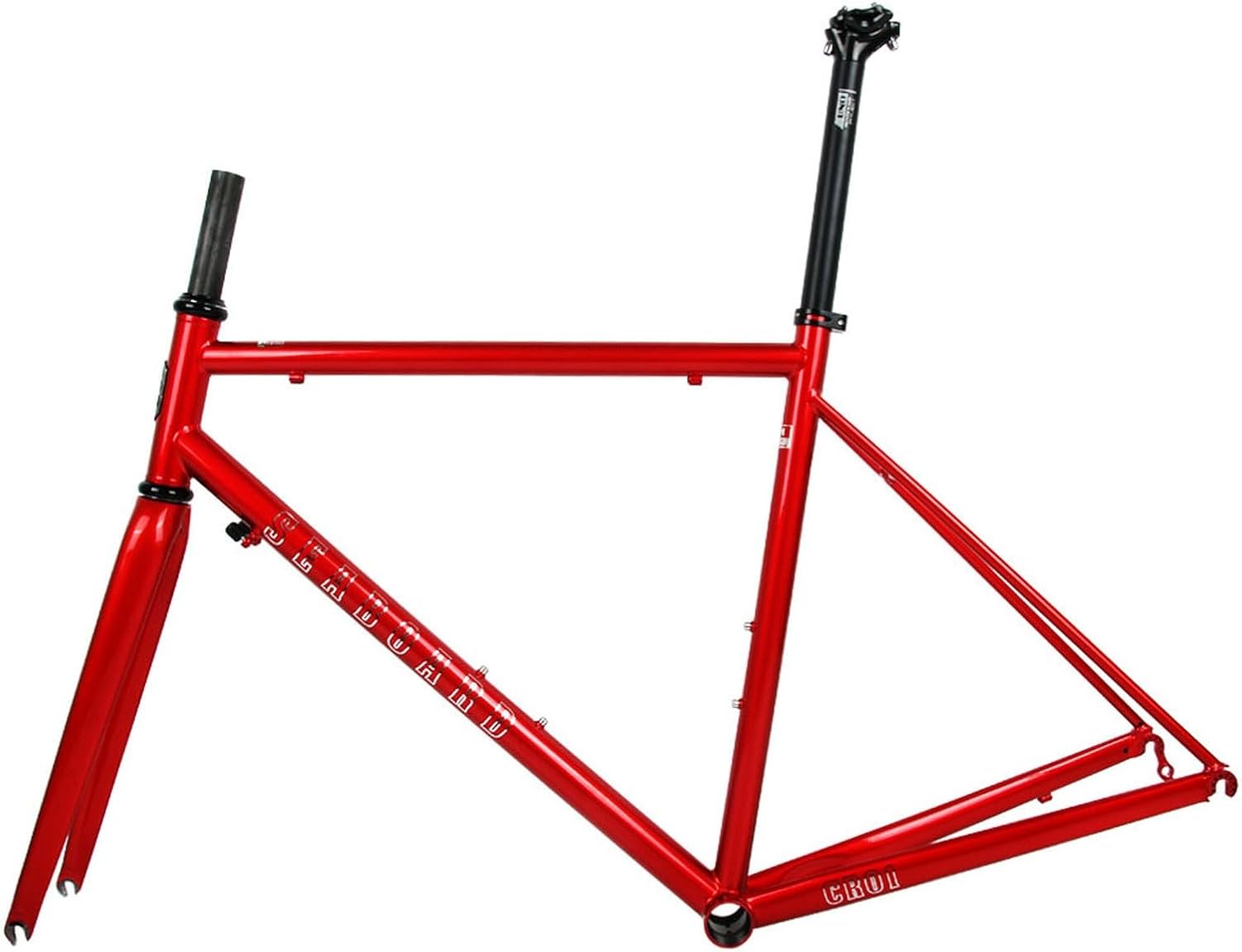 TUJISEK 700C Road Bike Frameset 44cm 47cm 50cm 53cm 56cm Chrome-Molybdenum Steel Frame with Carbon Fibre Fork C/Rim Brake Bike Frames Quick Release F100mm R130mm BSA BB68mm(Burgundy,53cm)