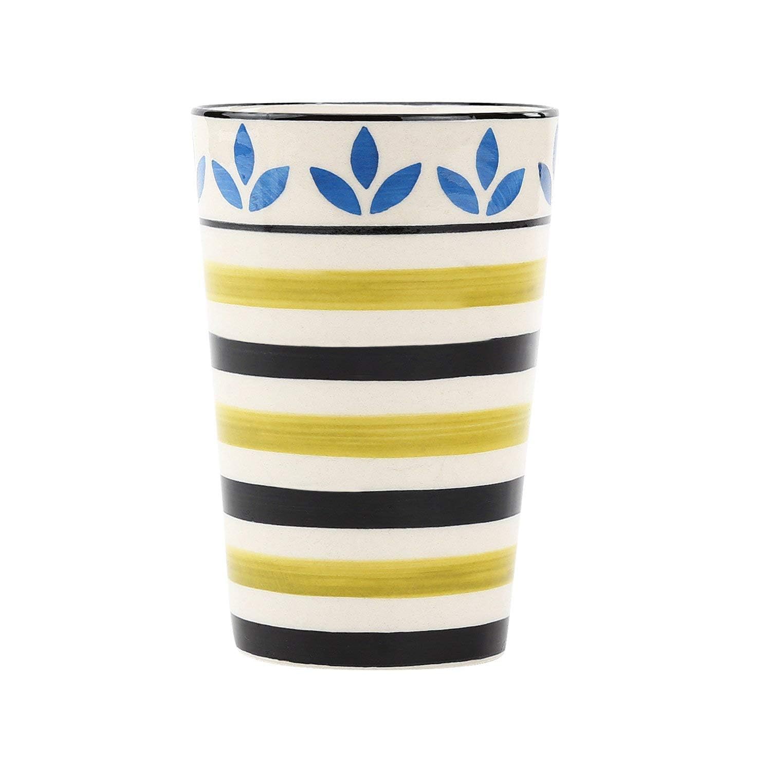 KITTENS Ceramic Coffee Tumbler Set of 4, Handpainted, Microwave and Dishwasher Safe, Food Grade Material, 280ml, White with Yellow Strips Design… (B0DBLCYRYZ) Amazon Price History, Amazon Price Tracker