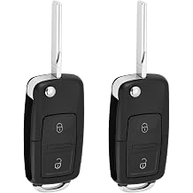2 PCs 2+1 Button Remote Key Fob Case Shell Compatible with VW Compatible with Touareg