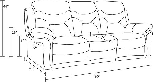 Miniatura 3 de Blackjack Furniture Andrews - Sofá reclinable de cuero tapizado con cabeza de clavos tradicional tapizada con tapizado y ribeteado, sofá biplaza de