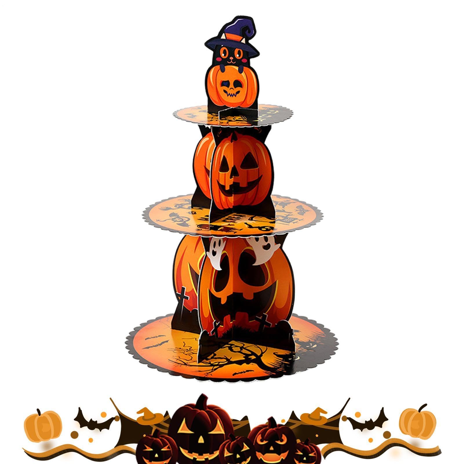 Présentoir à cupcakes d'Halloween pour organiser vos collations et beignets