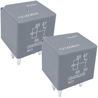 12193604 Automotive Relay 12V DC 30A 4-Pin SPST-NO 2-Pack