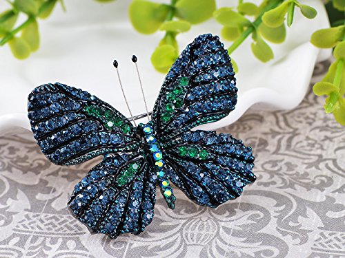 Alilang Antique Butterfly Rhinestone Brooch Pin #TOP6