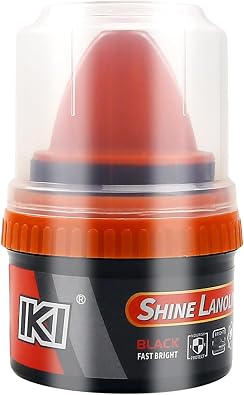 IKI Black Shoe Polish with Sponge Applicator - 1.76oz Leather Conditioner for Shoes, Bags & Furniture - Enriched with Lanolin