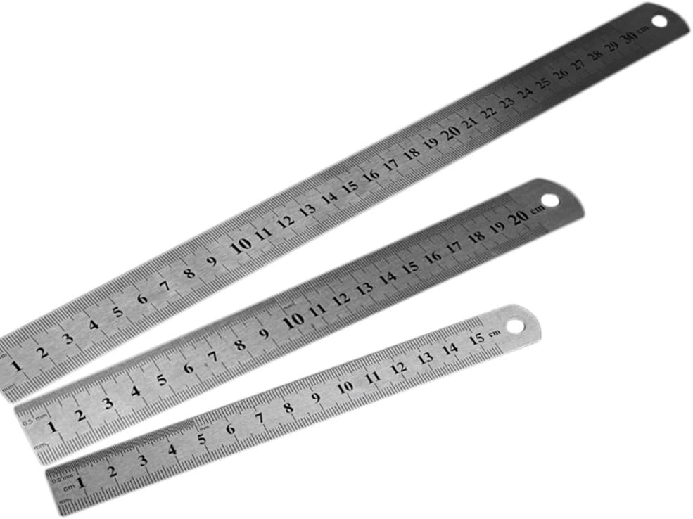Oyfel Stainless Steel Ruler Set Metal Ruler With Conversion Table 15 ...
