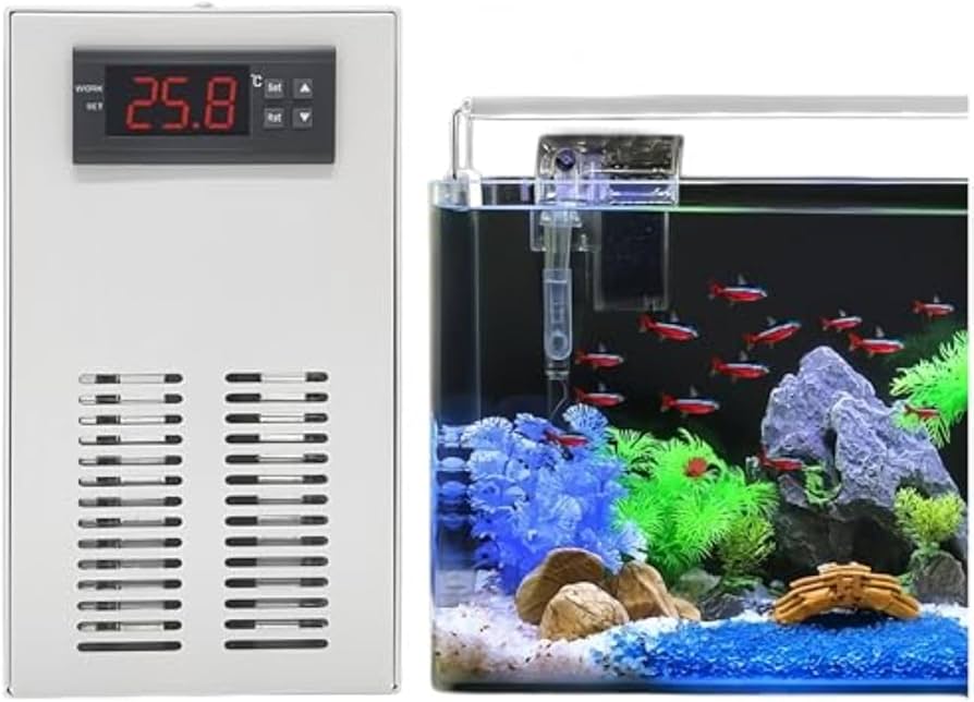 新品20−35L対応小型水槽用クーラー Amazon | XFFX 水槽クーラー 冷暖房 恒温 小型 水槽用チラー 20L/35L