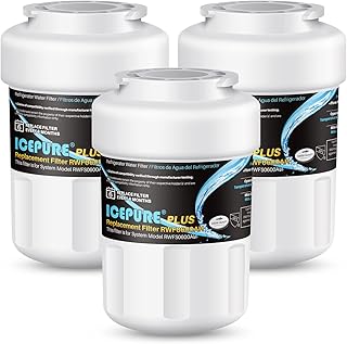 ICEPURE NSF/ANSI 53 Certified Premium RWF0600AH Replacement for MWF, MWFP, 197D6321P006, WFC1201, MWFA, PC75009, HDX FMG-1, GSE25GSHECSS, 46-9996, GSH25JSDDSS GWF Refrigerator Water Filter 3PACK