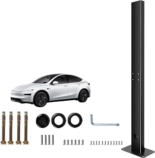 EV Charger Pedestal Outdoor EV Charging Stand for All Gen3 EV Charging Stations EV Post for Wall Connector Gen 3 Heavy Duty,Corrosion Resistant Electric Vehicle Pile Black