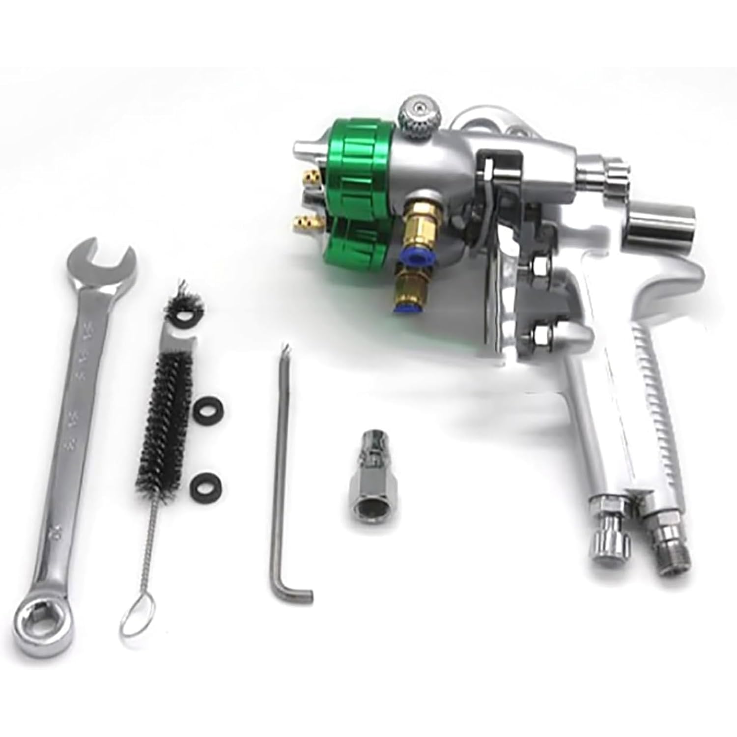 Pulverizador de pintura neumático de doble cabeza, pistola de pulverización de alta presión, boquilla de 1,3 mm, 4,0 bar, para acabados suaves en proyectos mecánicos y electrónicos